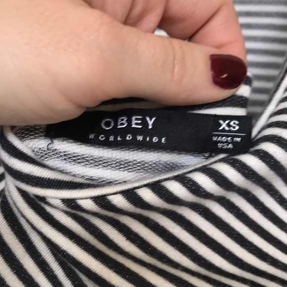 Obey striped SOFTEST mini t shirt dress blue/white - Picture 4 of 5